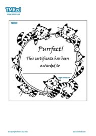 Teacher Resources, Certificates for kids, free homeschool worksheets, purrfect certificate