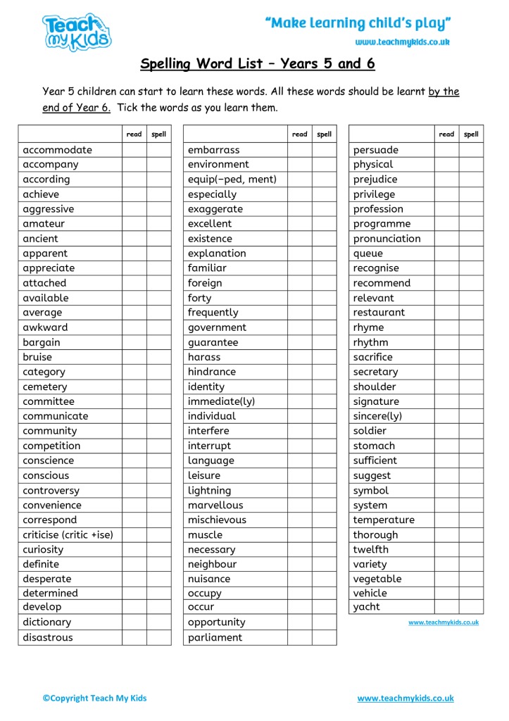 spelling-word-list-year-5-tmk-education
