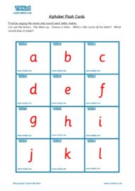 Worksheets for kids - alphabet flash cards 3×5