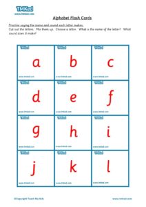 Worksheets for kids - alphabet flash cards 3×5