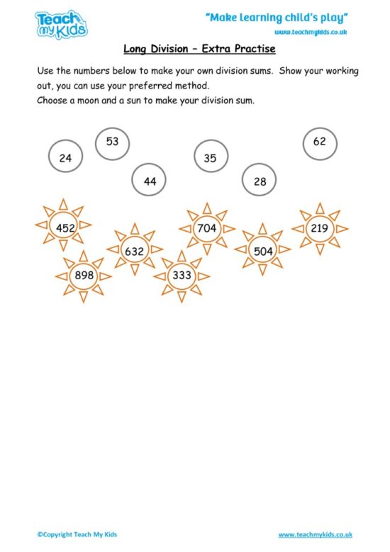 Worksheets for kids - long-division-extra-practise