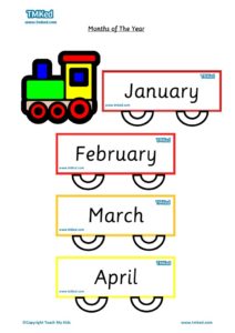 Teacher resources, free home school worksheets, Key stages 1 & 2 Worksheets for kids - months flashcards