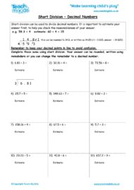 Worksheets for kids - short-division-decimal-numbers