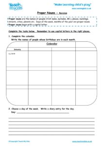 proper nouns revision worksheet