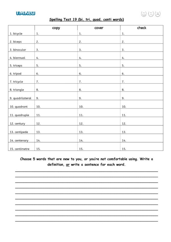 thumbnail of spelling tests 9-11 pg21