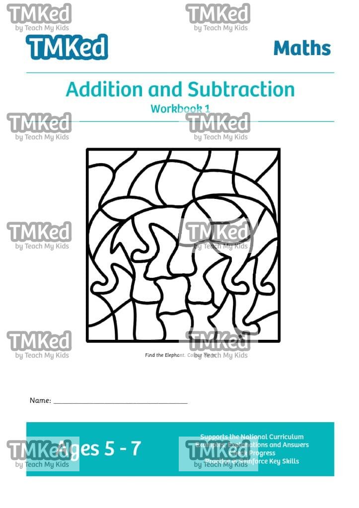 key stage 1 maths, Worksheets for kids - addition and subtraction printable workbook 1, 5-7 years