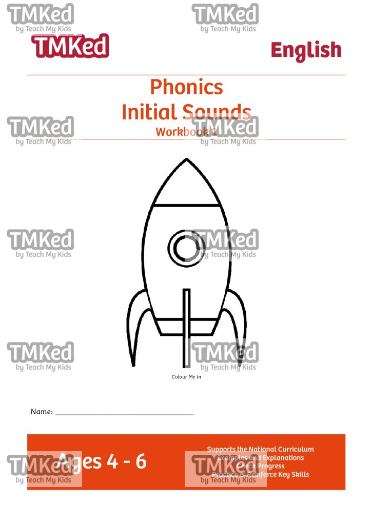 EYFS/KS1 Phonics Workbook 1, Learn initial alphabet sounds (4-6years old)