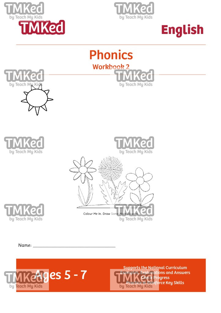 Key stage 1 phonics worksheets for kids - Phonics workbook 2, 5-7 years