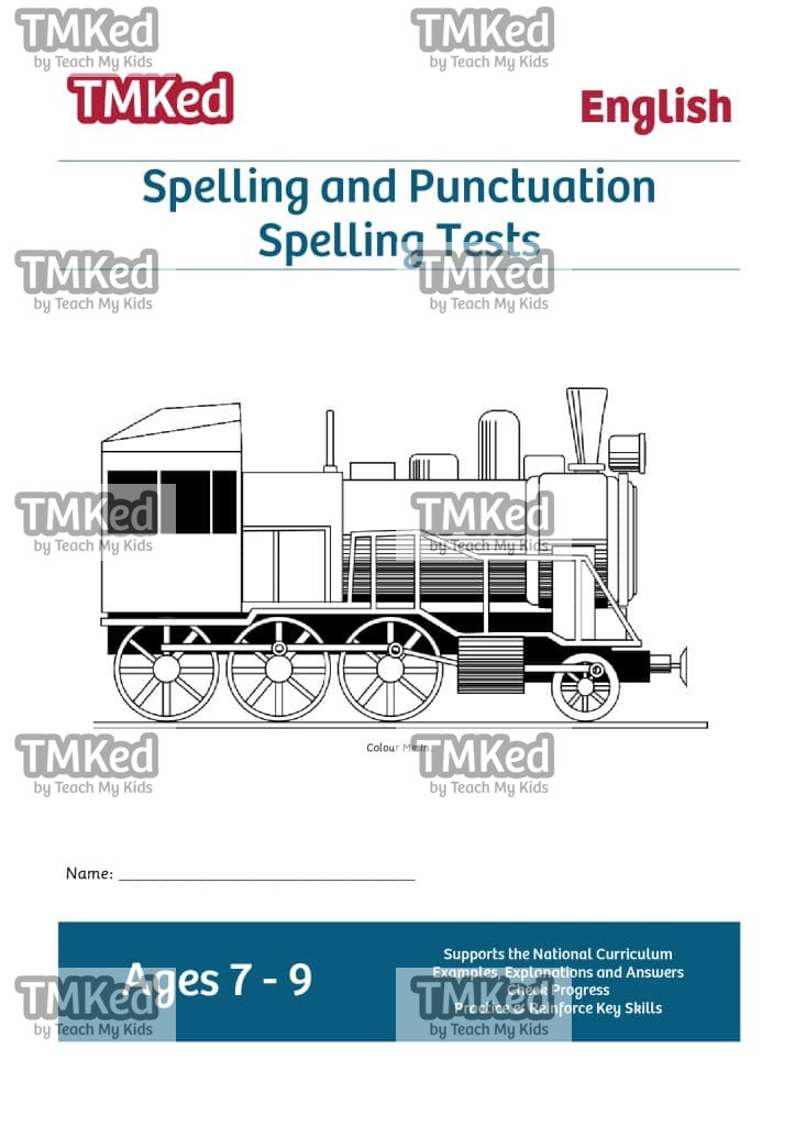 ks2 literacy worksheets for kids - spelling tests workbook, SPAG 7-9 years