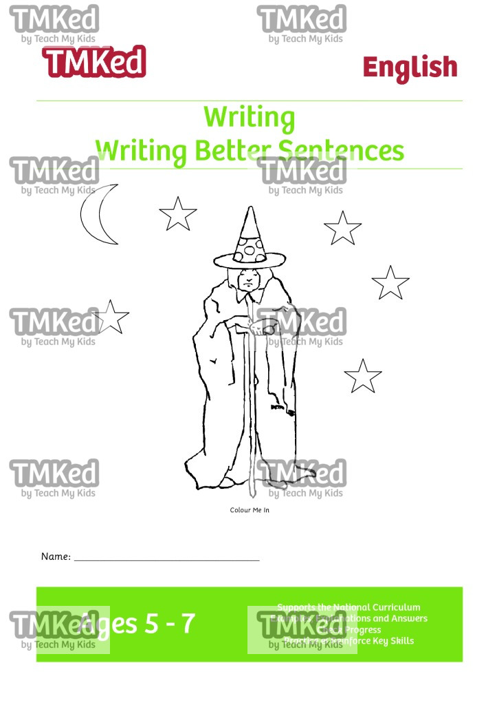 key stage 1 literacy, Worksheets for kids - writing better sentences printable workbook, 5-7 years