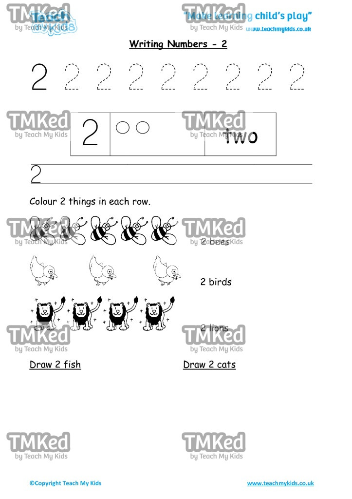 Worksheets for kids - writing 2