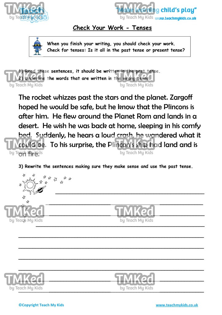 Worksheets for kids - check_your_work_2_-_tenses