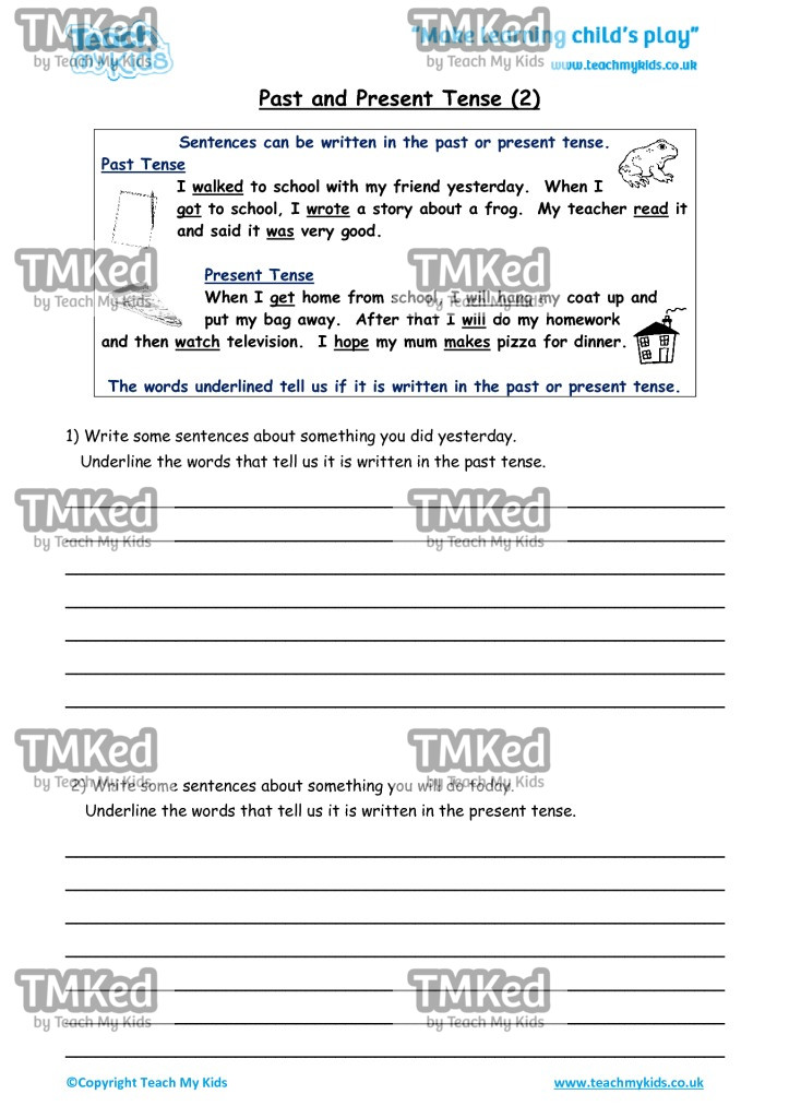 Worksheets for kids - past_and_present_tense_2