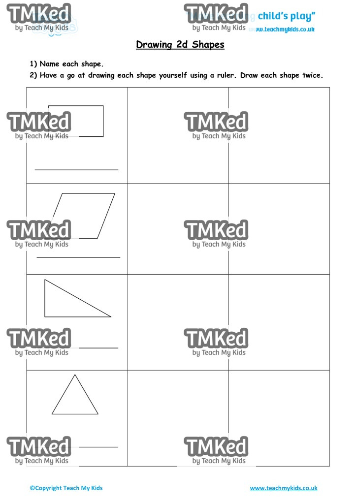 Worksheets for kids - drawing_2d_shapes