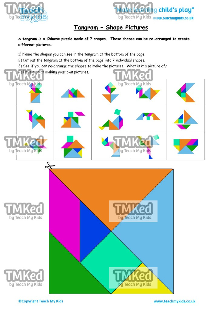 Worksheets for kids - tangram_-_shape_pictures