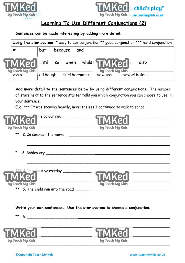 Worksheets for kids - learning_to_use_different_conjunctions_2