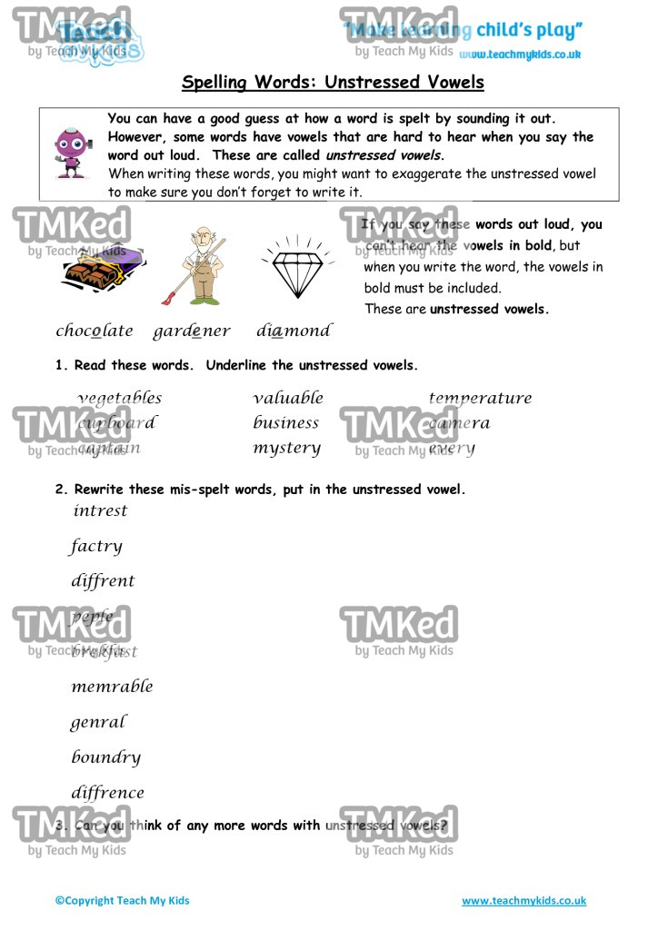 Worksheets for kids - spelling_words,_unstressed_vowels_4