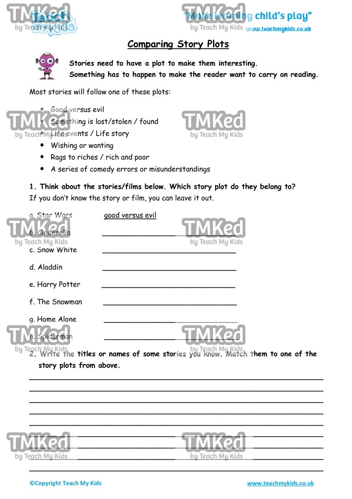 Worksheets for kids - comparing_story_plots_1