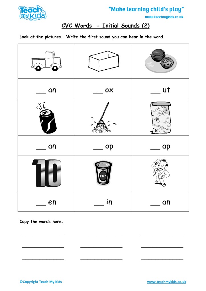 CVC Words - Initial Sounds 2 - TMK Education