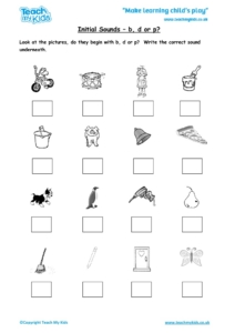 Worksheets for kids - initial-sounds-bd-or-p