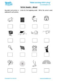 Worksheets for kids - initial-sounds-mixed