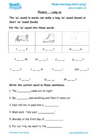Worksheets for kids - phonics-long-oo