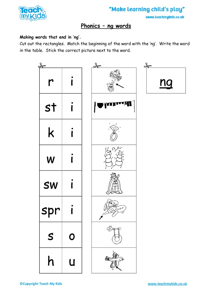 Phonics Ng Sound Worksheet Ng Words Worksheet Teaching Resources Gambaran