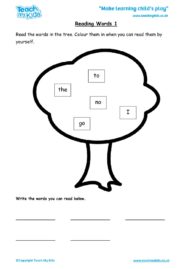 Worksheets for kids - reading-words-1