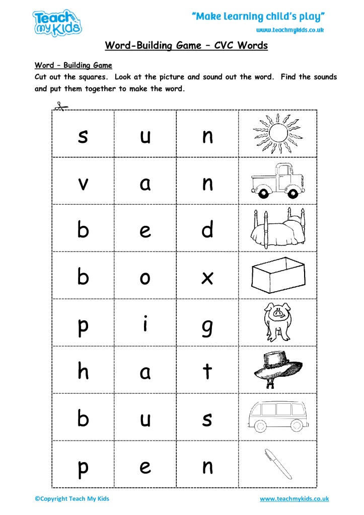 Word Building Game CVC Words TMK Education