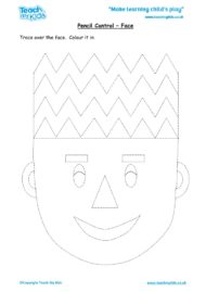 Worksheets for kids - pencil control – face