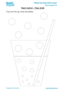Worksheets for kids - pencil control – fizzy drink