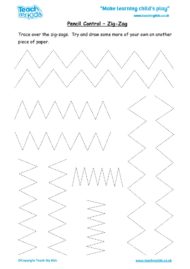 Worksheets for kids - pencil control – zigzag