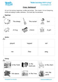 Worksheets for kids - crazy sentences
