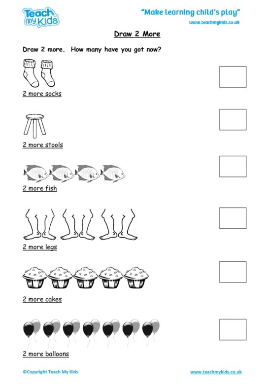 Worksheets for kids - draw-2-more