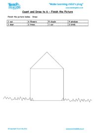 Worksheets for kids - count-and-draw-to-6-finish-the-picture