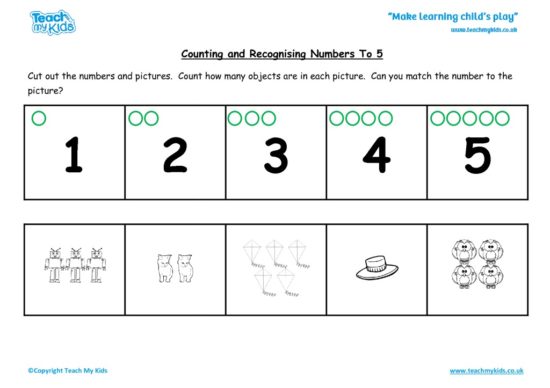 Worksheets for kids - counting-recognising-nos-to-5