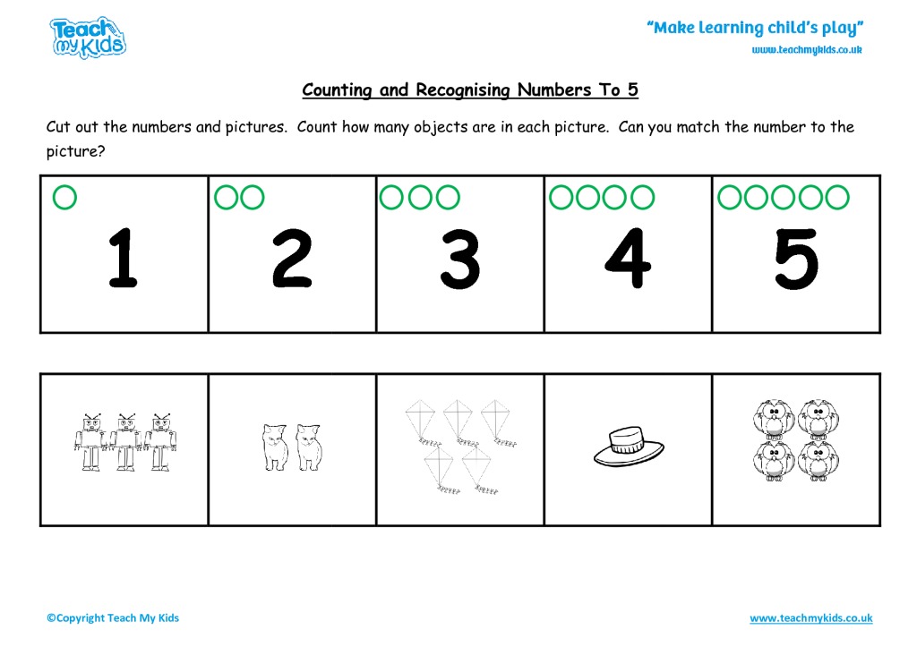 counting and recognising numbers to 5 tmk education