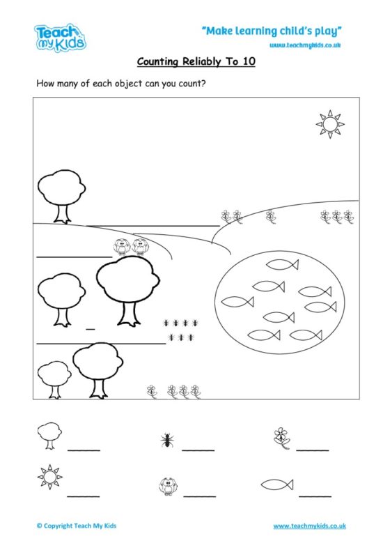 Worksheets for kids - counting-reliably-to-10