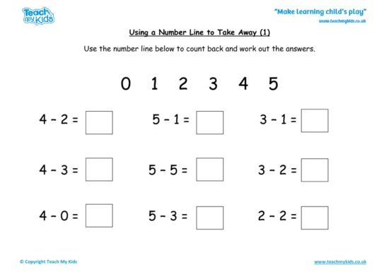 Worksheets for kids - using-a-number-line-to-take-away-_1_