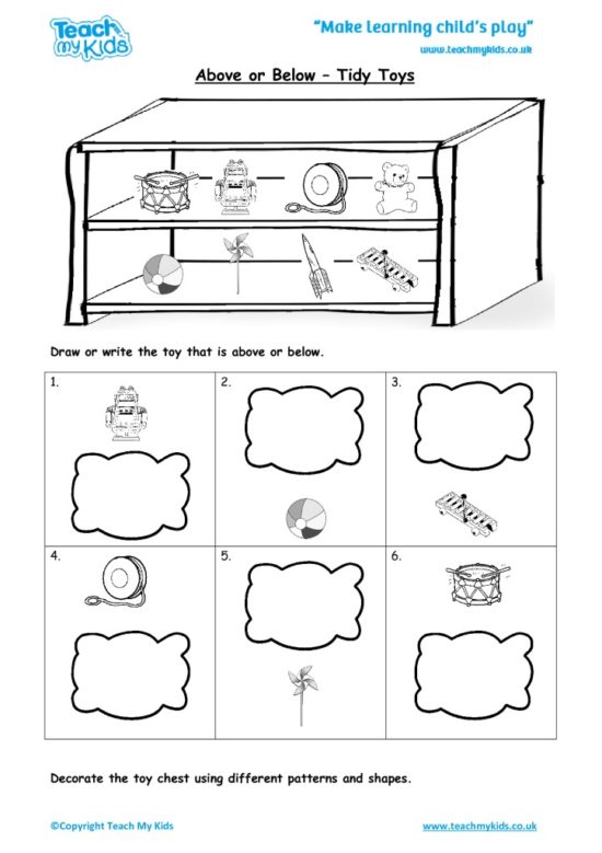 Worksheets for kids - above-or-below-tidy-toys