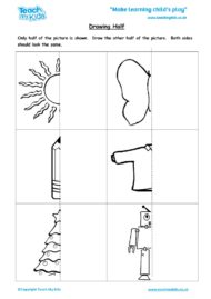 Worksheets for kids - drawing-half
