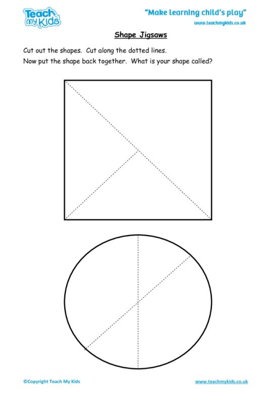 Worksheets for kids - shape-jigsaws