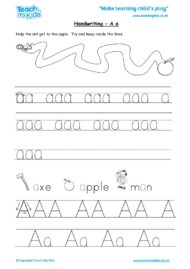 Worksheets for kids - handwriting A a