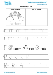 Handwriting Practise - R r - TMK Education