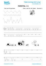 Worksheets for kids - handwriting Vv