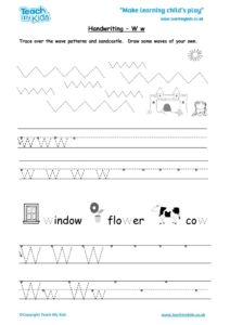 Worksheets for kids - handwriting Ww