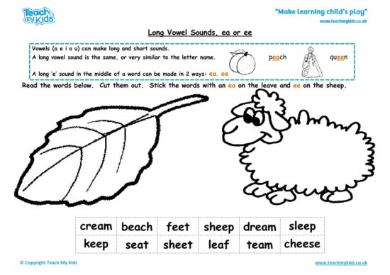 Worksheets for kids - long-vowel-sounds-ea-ee