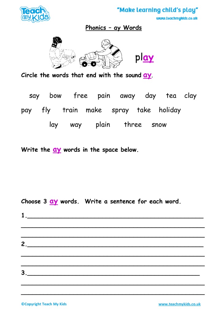Phonics Ay Words TMK Education