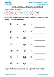 Worksheets for kids - word-building-2-beginnings-endings