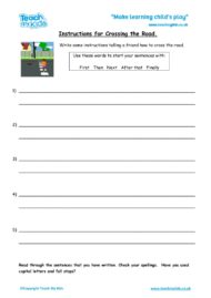Worksheets for kids - Instructions-for-crossing-the-road
